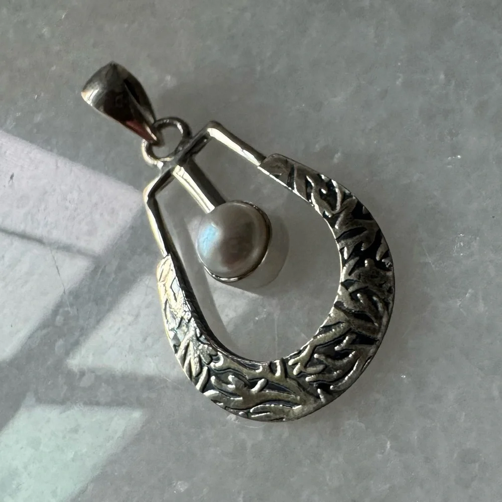 NWOT Sundance Bell Tolls Pendant, Pearl, Sterling Silver
